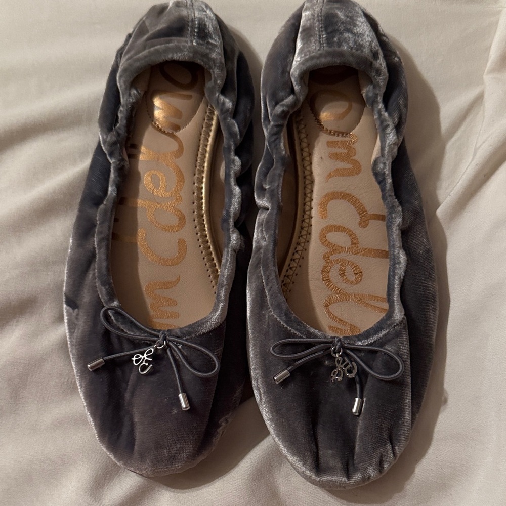 Sam Edelman Charcoal Velvet Flats